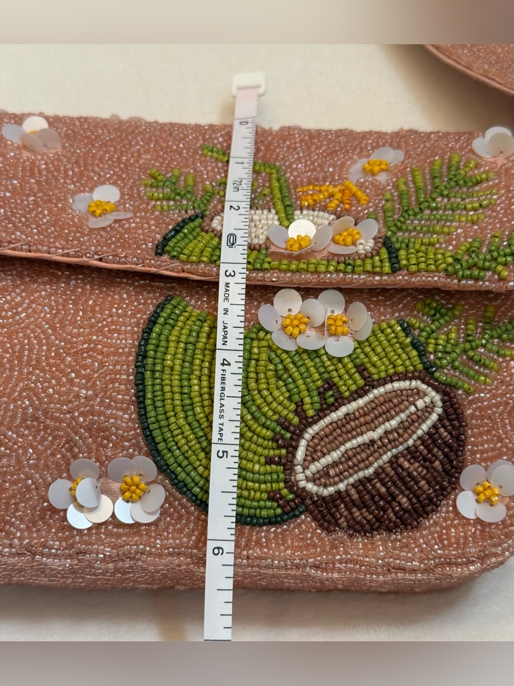 Sol and Mer handcrafted beaded Pink Floral Coconut Bag NWT Tik Tok viral. - Picture 10 of 11